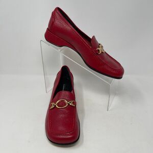 Claudia Ciuti Ariana Embellished Red Leather Loafer Women's 6.5M